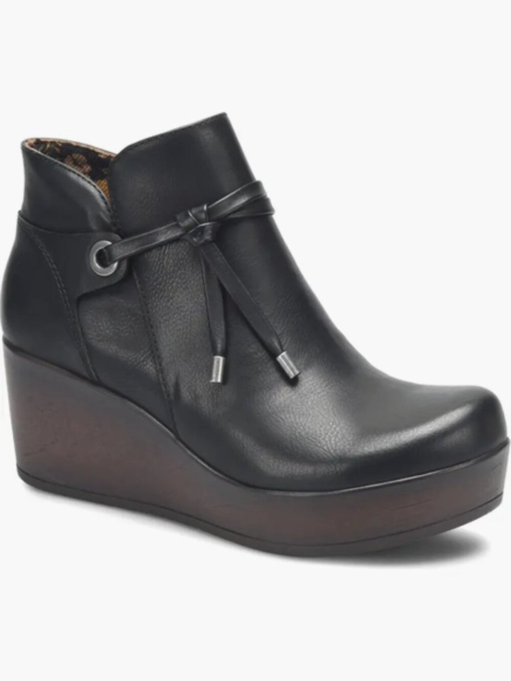 B.O.C. by BORN Leonna Wedge Ankle Booties Faux Leather Platform Boot Black Sz 10